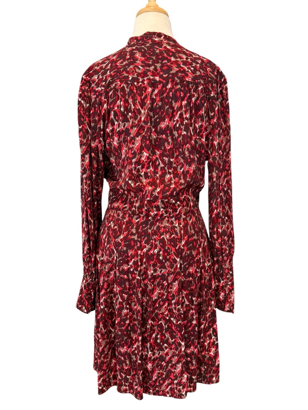 Equipment Femme Jenesse Dress NWT Merlot Leopard Wrap Mini Size 12 - Picture 4 of 12